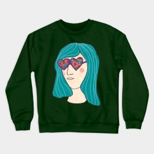 Flower Sunglasses Crewneck Sweatshirt